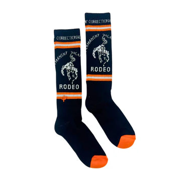 CACTUS ALLEY-CORRECTIONAL VACA BLK PERFORMANCE SOCKS