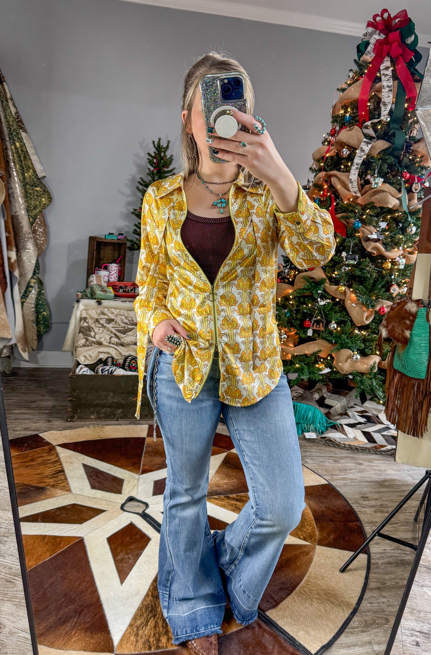 Streets of Gold Zipper Blouse