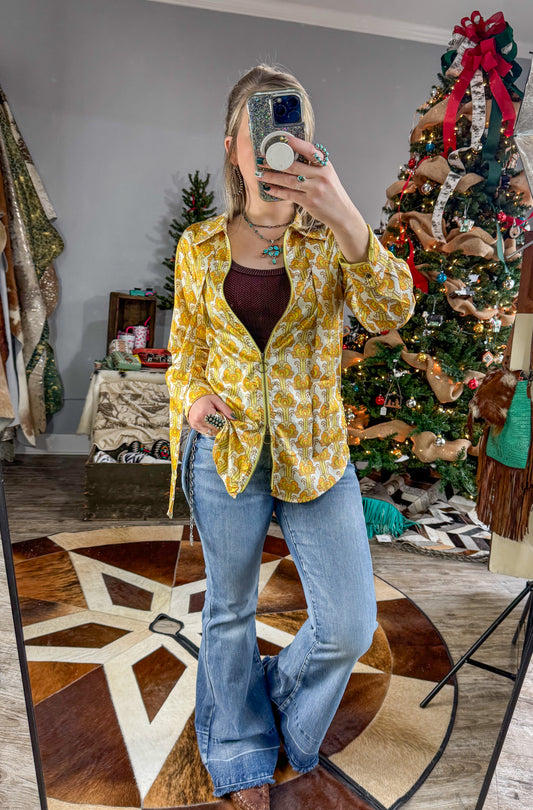 Streets of Gold Zipper Blouse