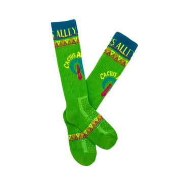 CACTUS ALLEY - SOUTHWEST GREEN PERFORMANCE SOCKS
