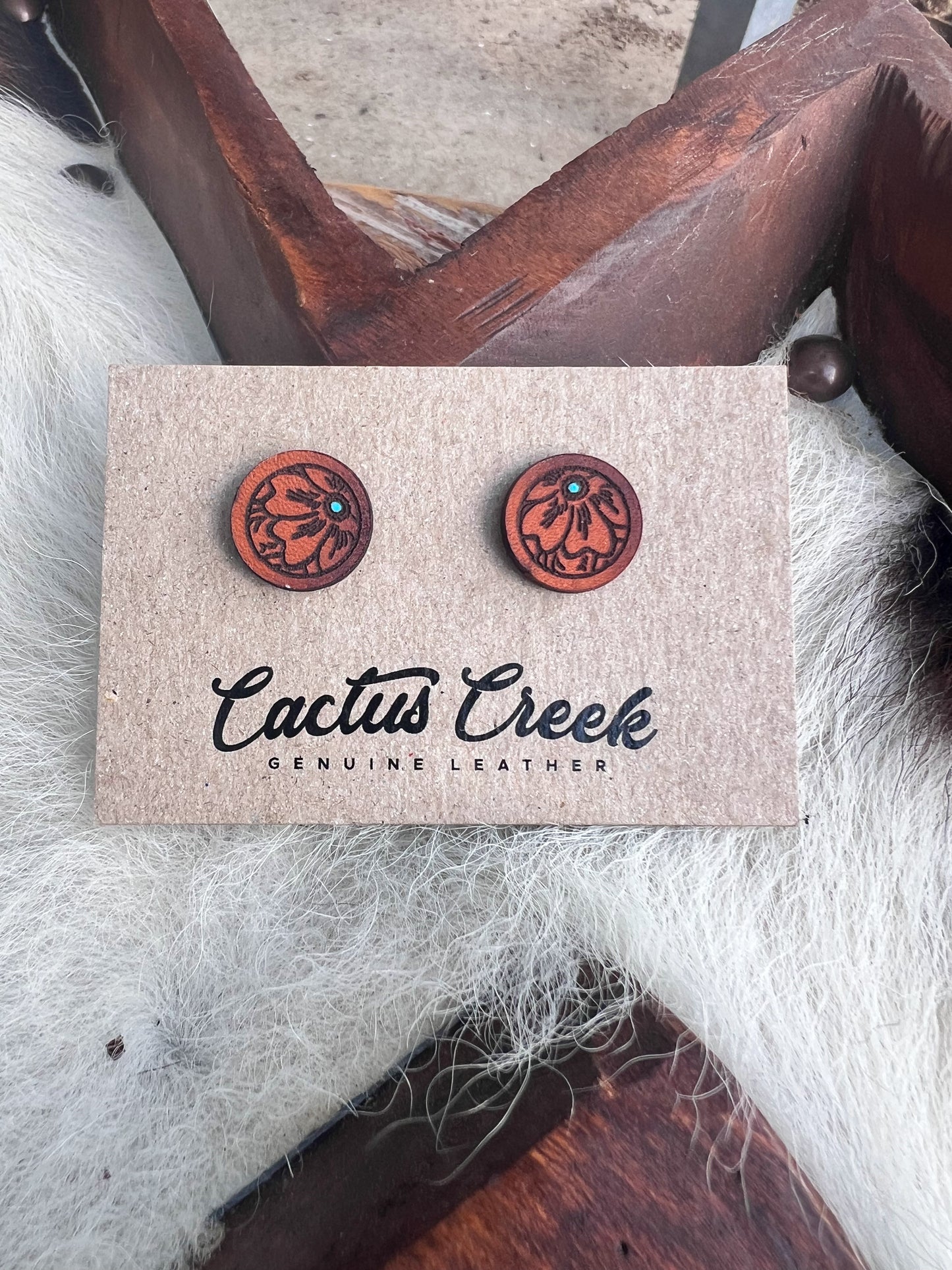 Millie Leather Stud Earrings