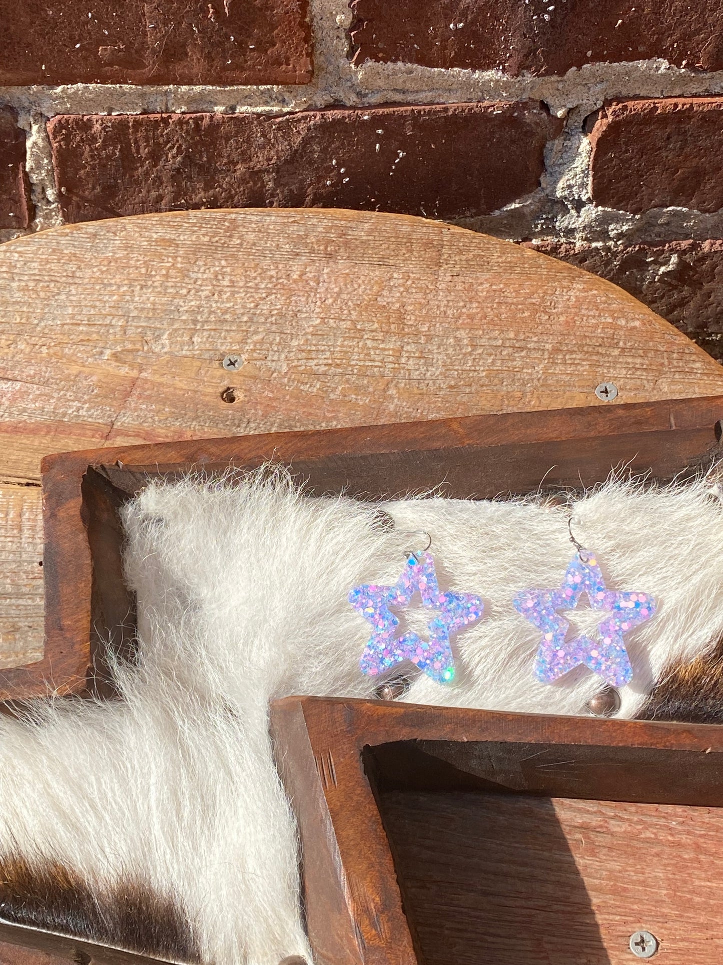 Multi-Glitter Star Earrings