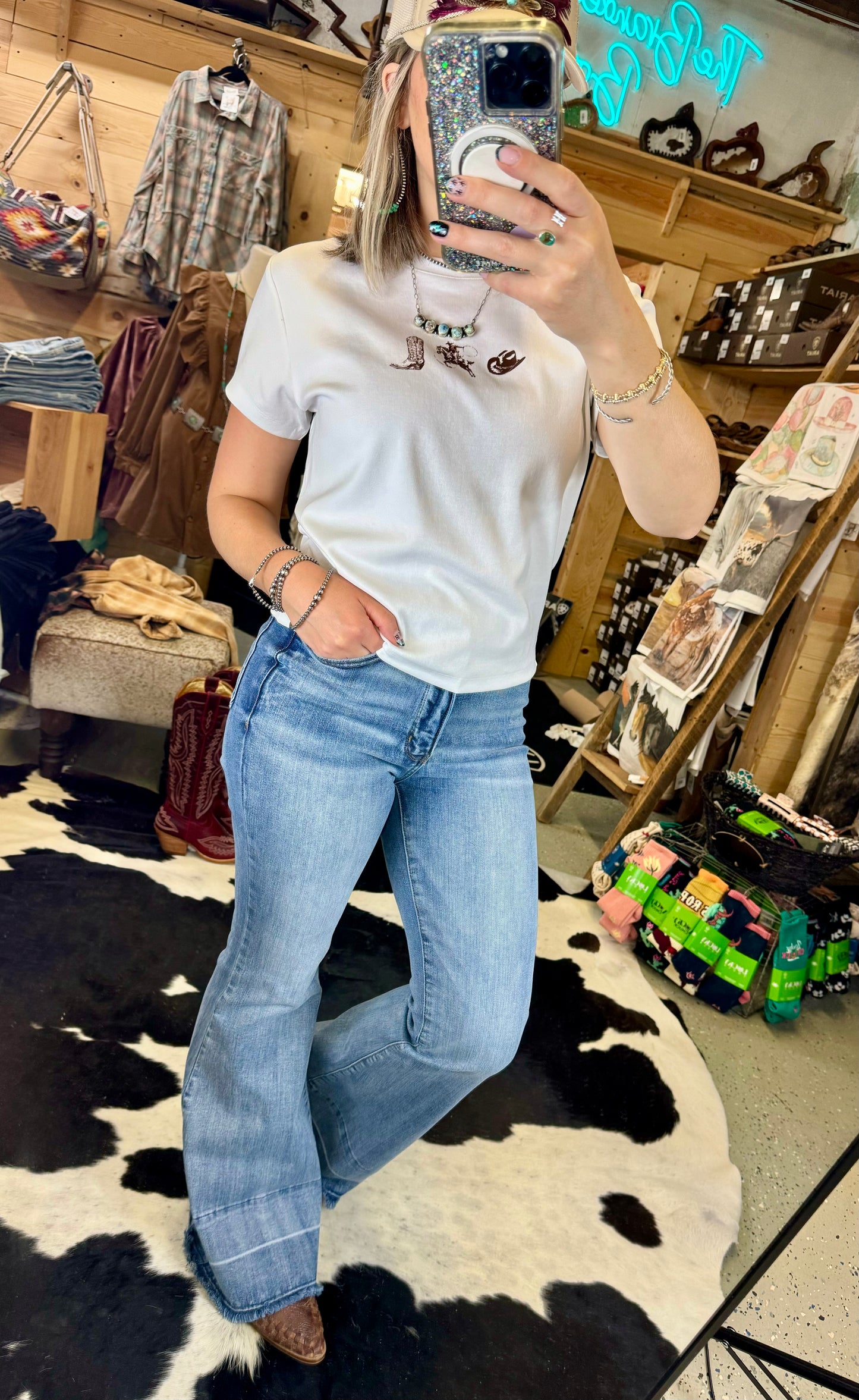 The Retro Western Trio Cropped Tee