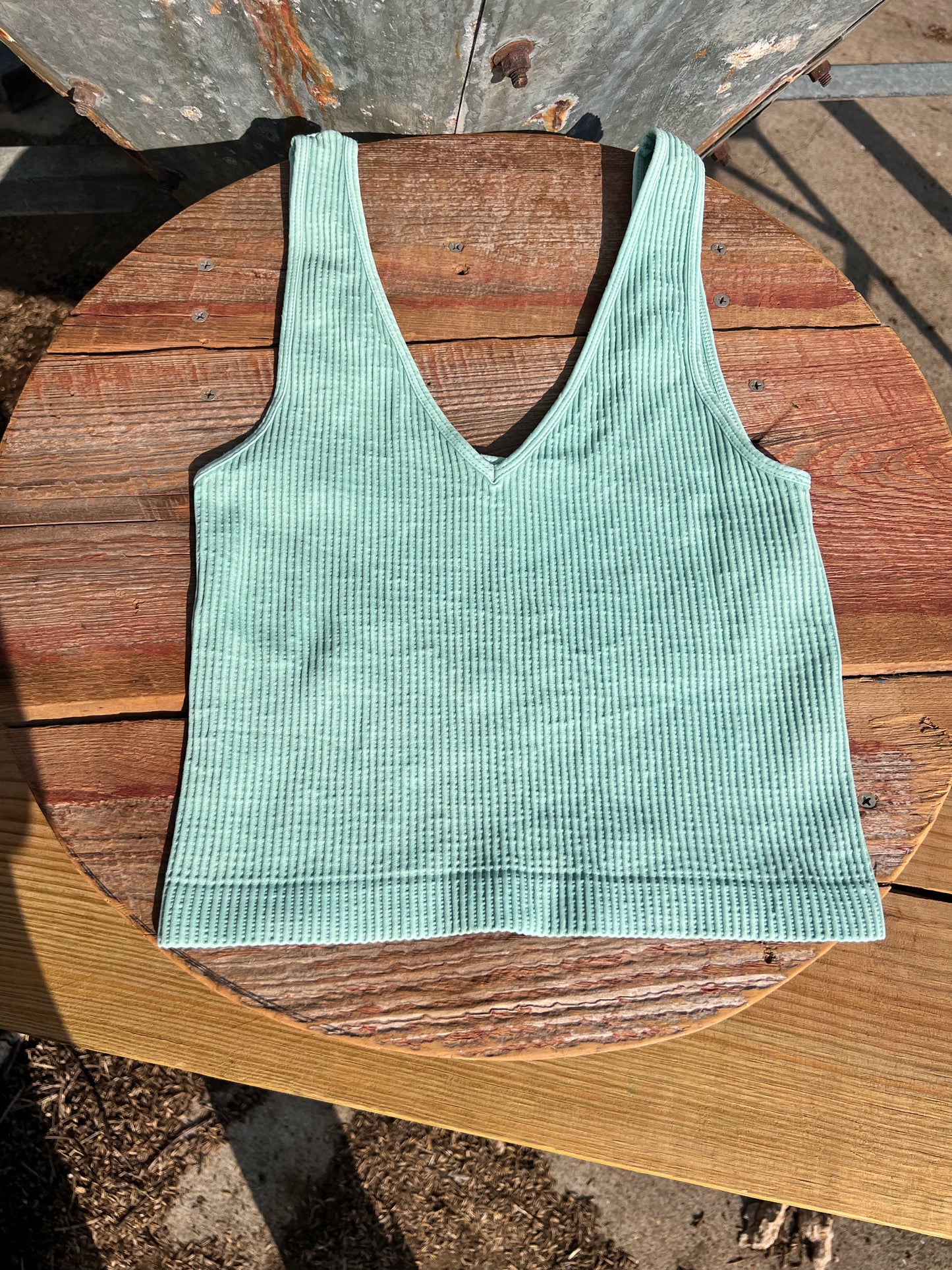Vintage Reversible Scoop/V-Neck Crop Top