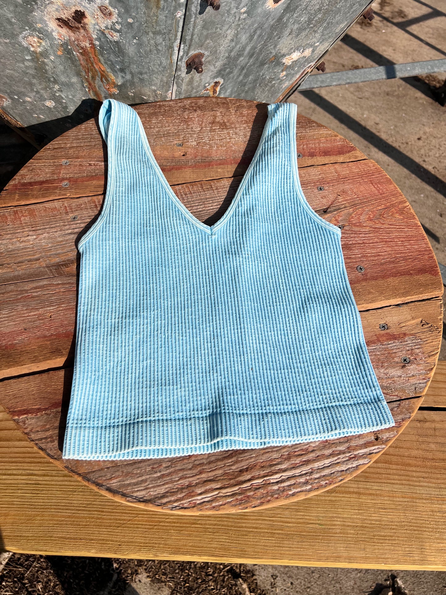 Vintage Reversible Scoop/V-Neck Crop Top