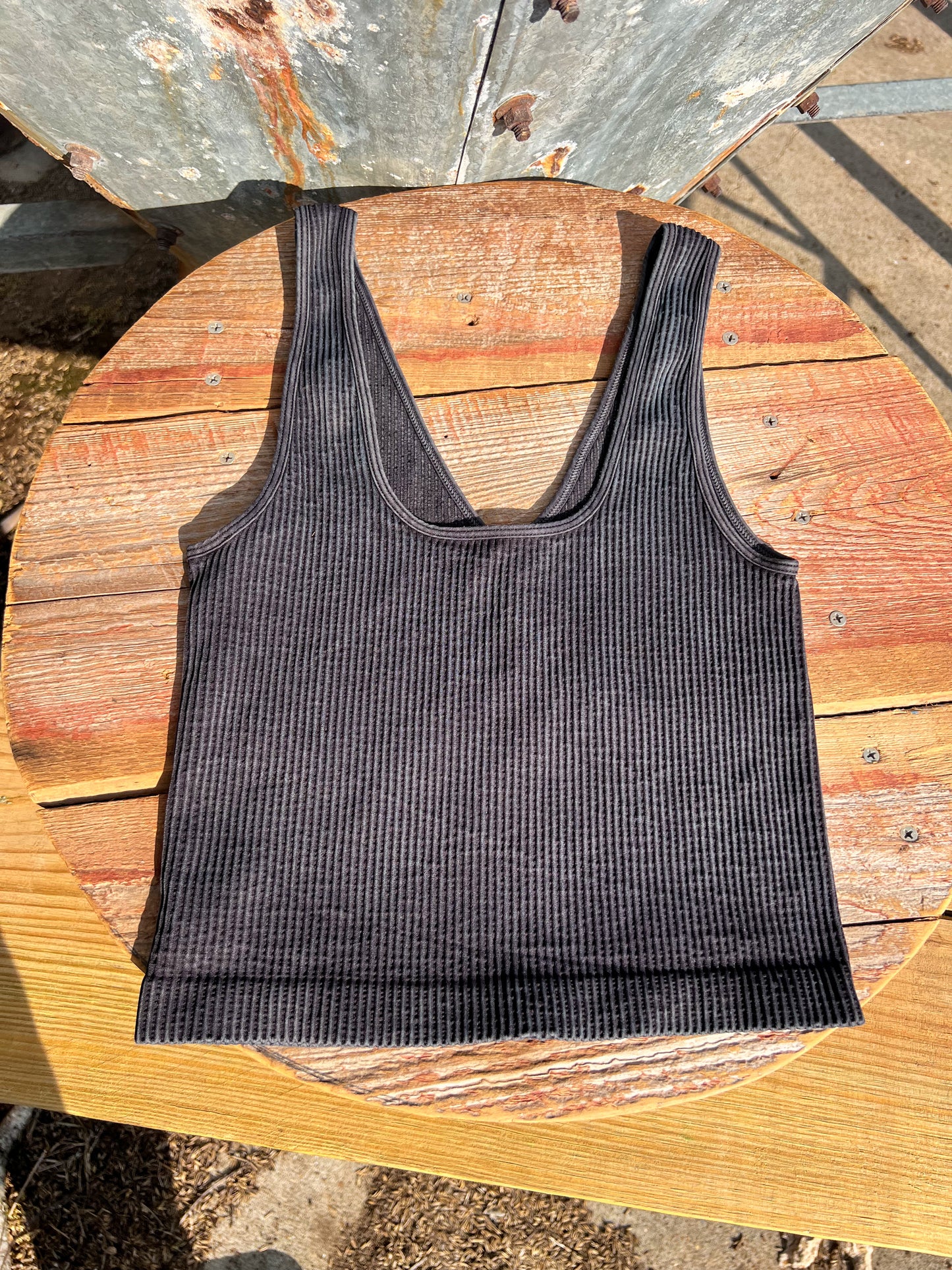 Vintage Reversible Scoop/V-Neck Crop Top