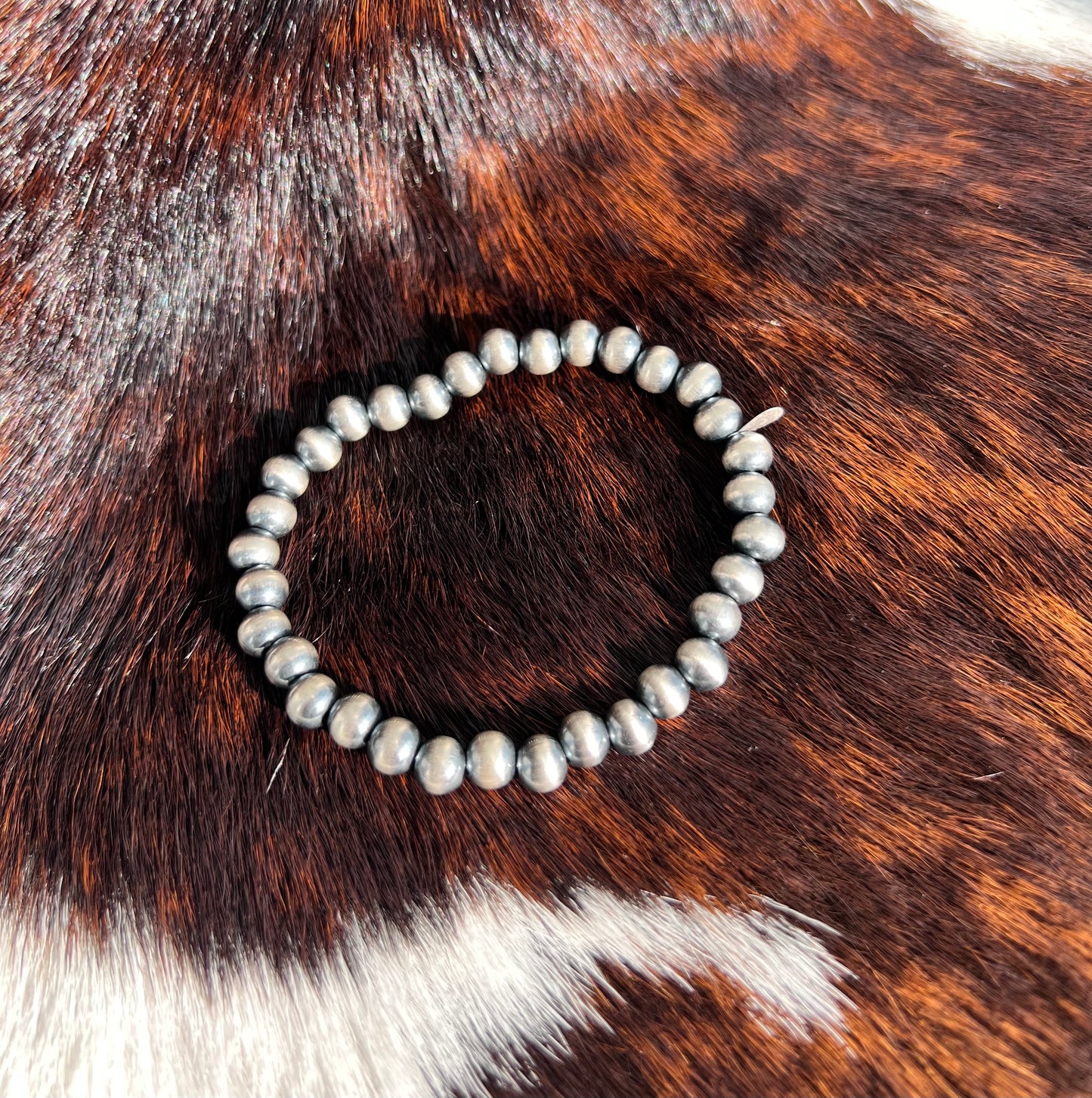 Navajo Strung Sterling Silver Pearl Bracelet