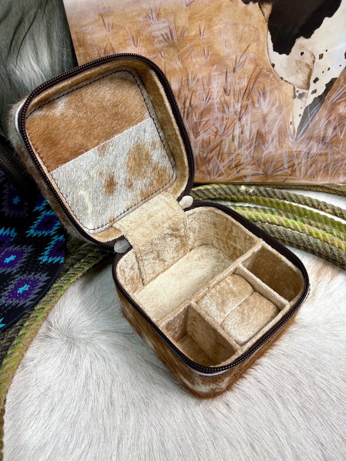 Cowhide Jewelry Case