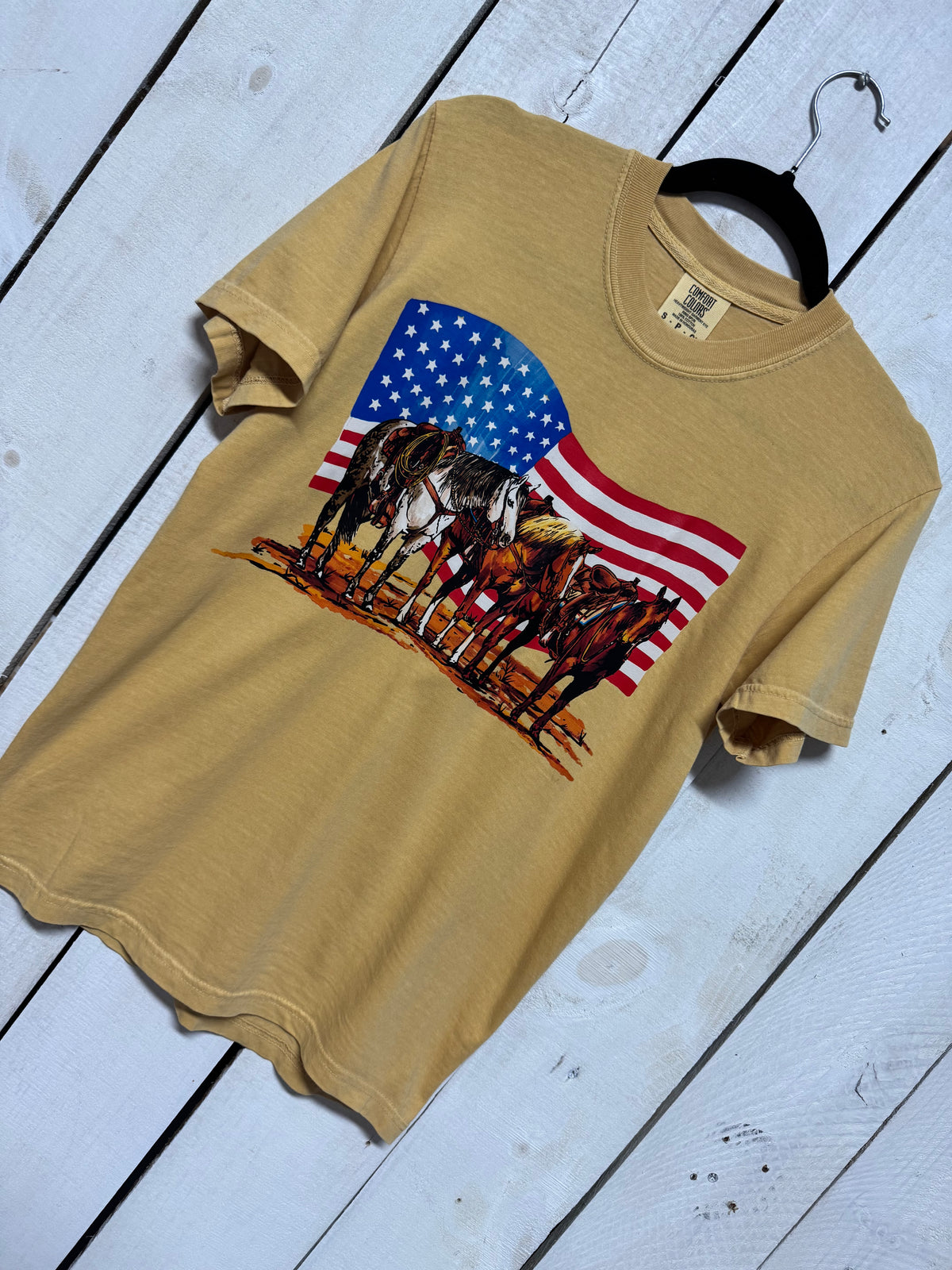 Freedom Horses Mustard Tee