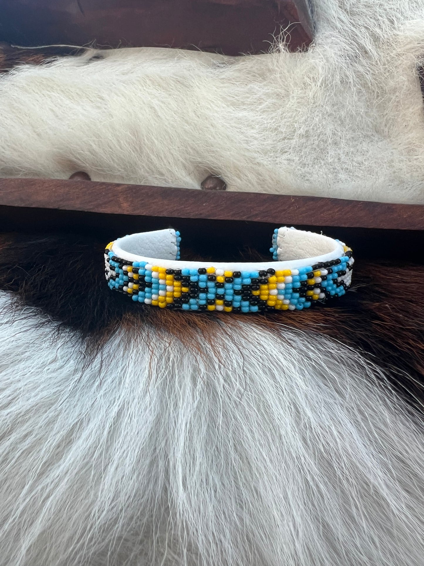 Navajo Hand-Made Beaded Cuff Bracelet