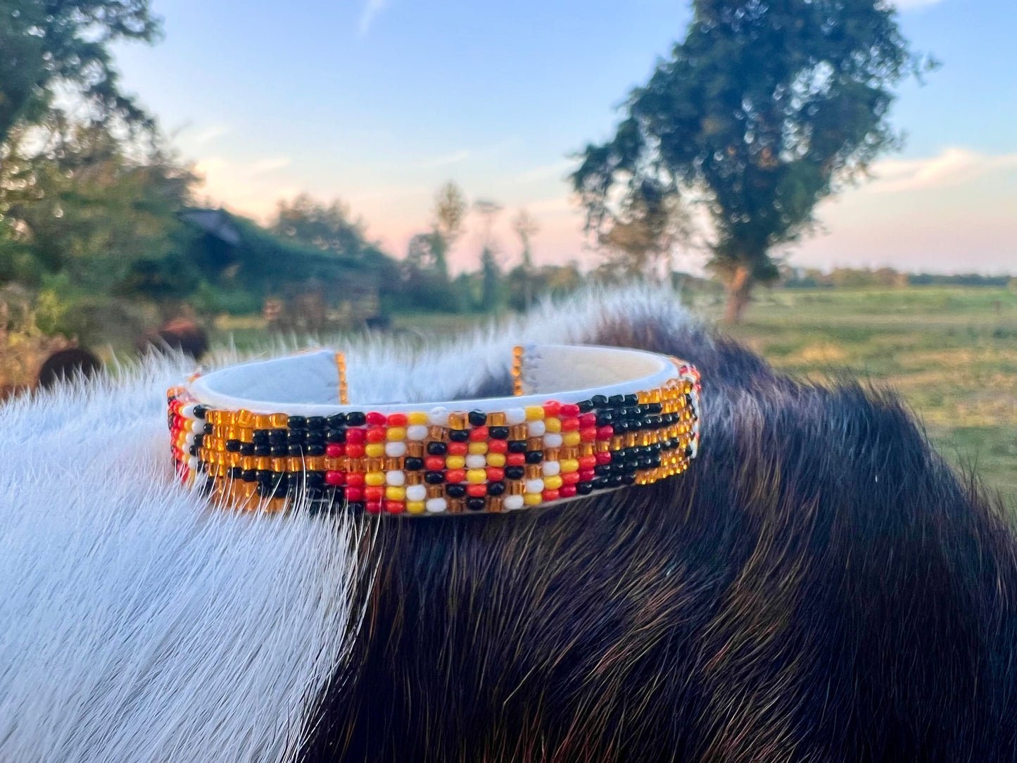 Navajo Hand-Made Beaded Cuff Bracelet