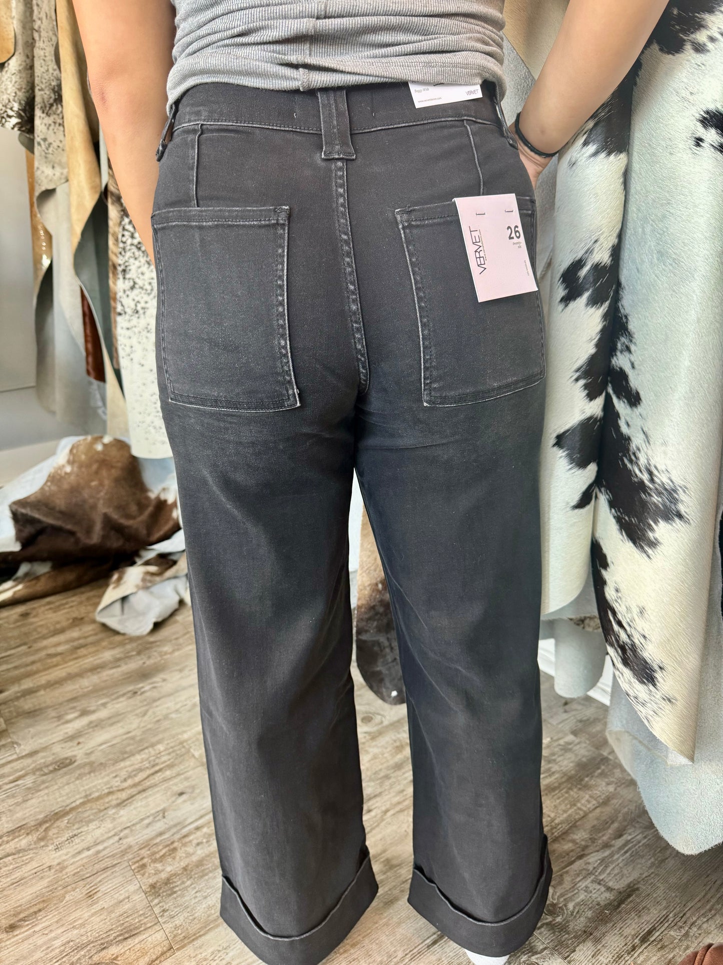 Black Baggy Wide Jeans