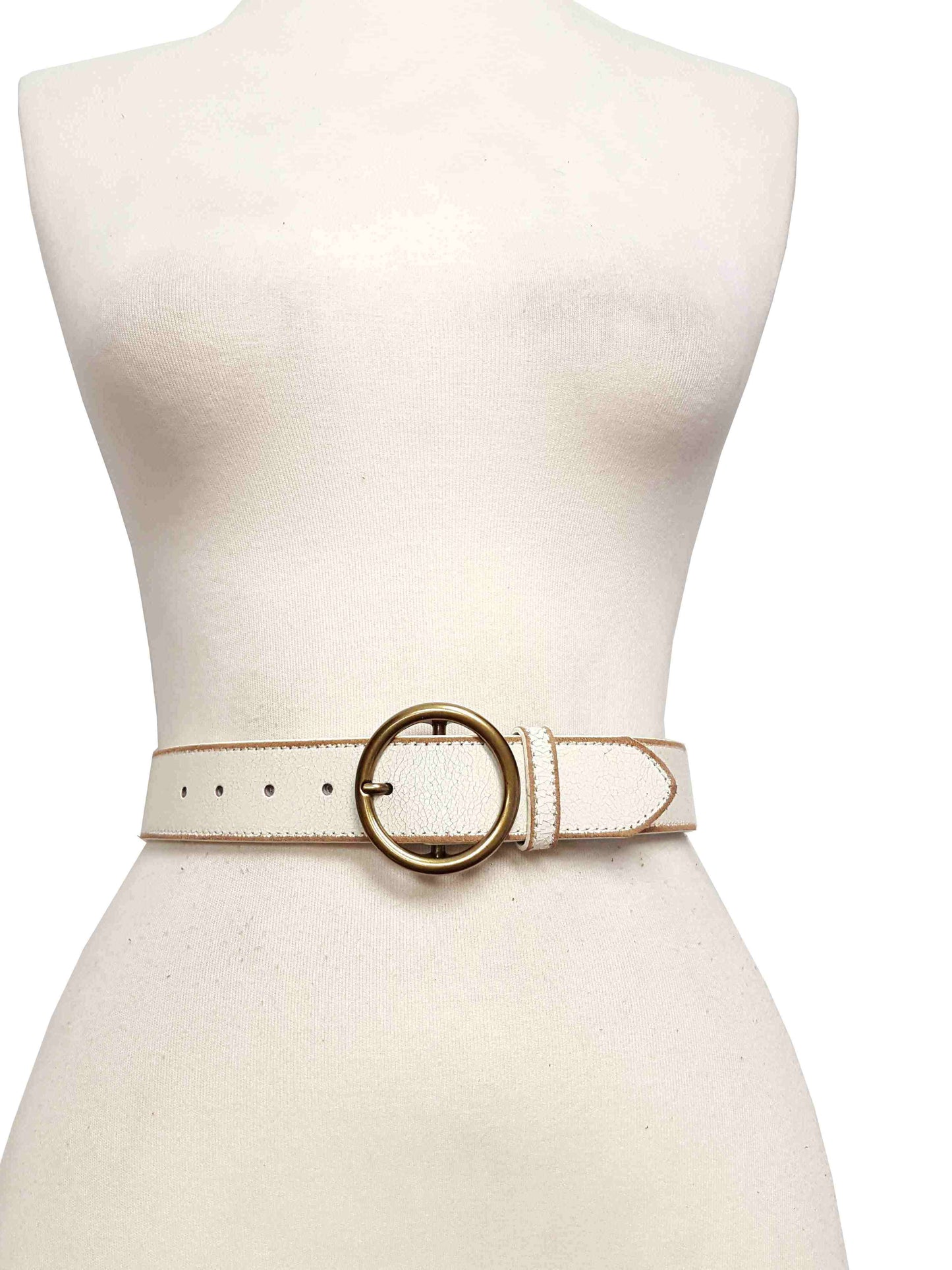 Vintage Leather belt with distress burnish edge