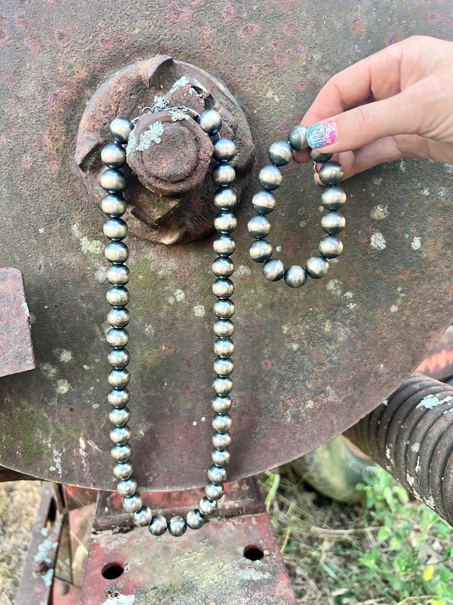 Navajo Strung Sterling Silver Pearl Bracelet