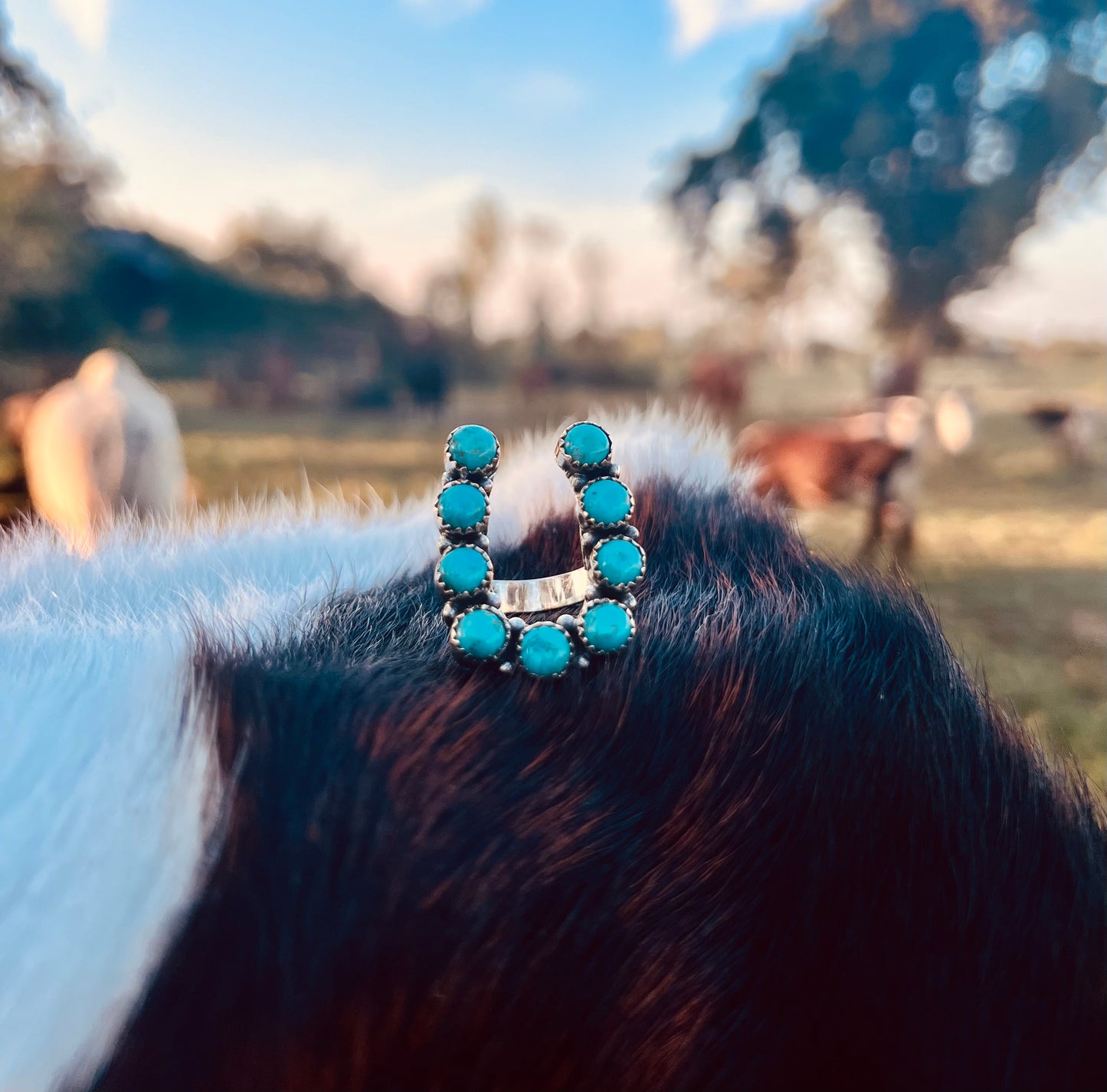 Kingman Turquoise Horseshoe Ring