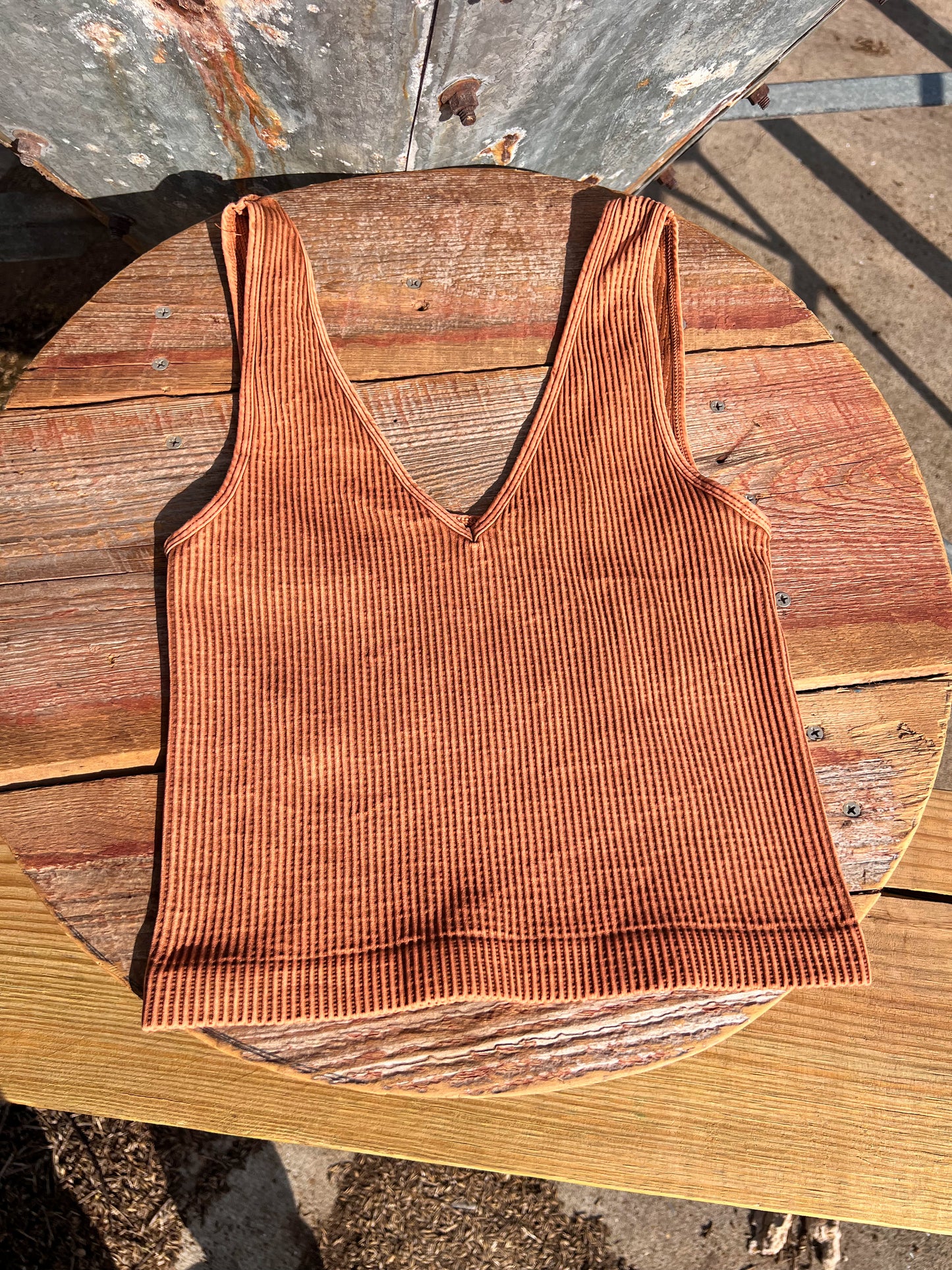 Vintage Reversible Scoop/V-Neck Crop Top