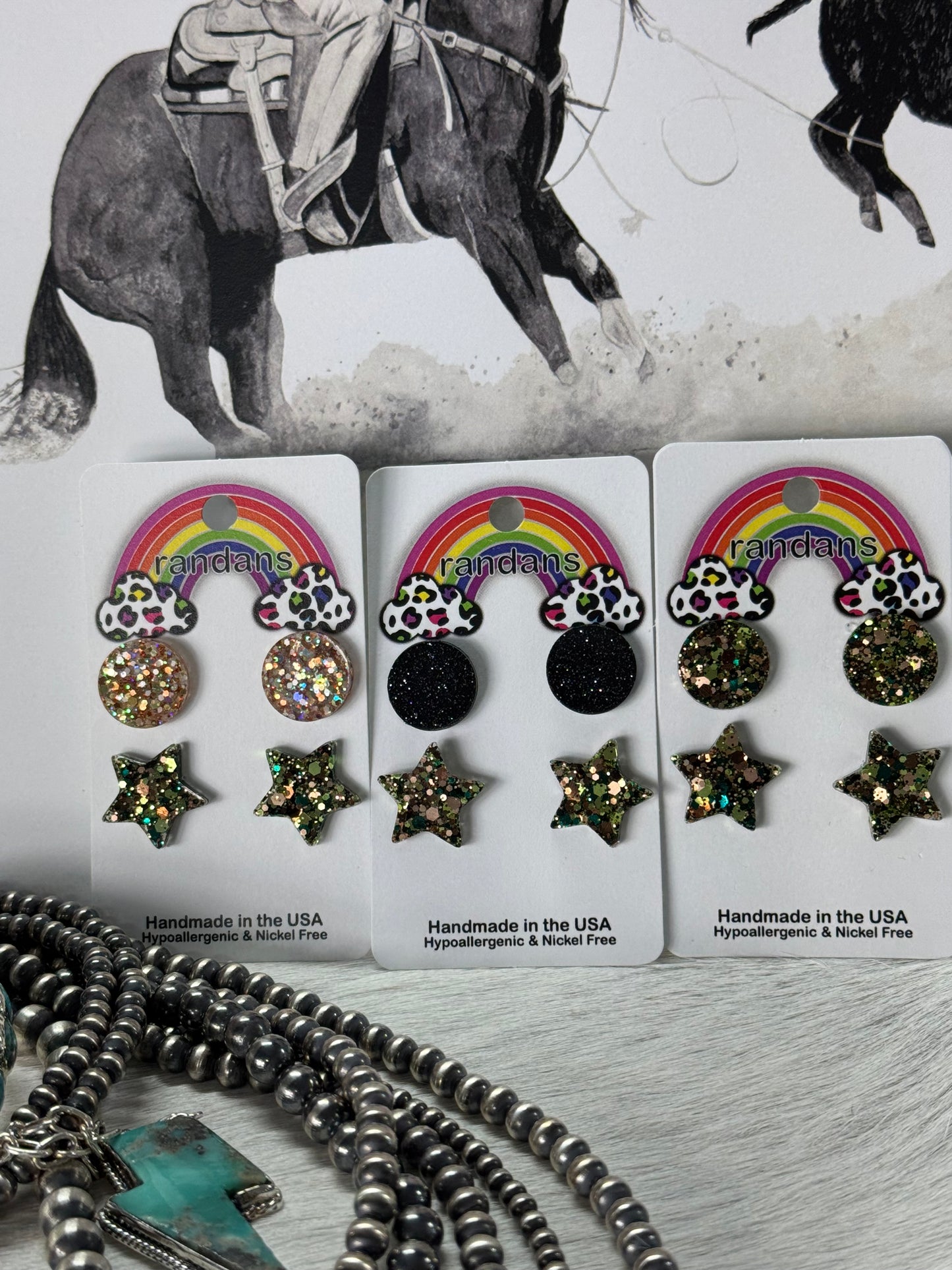 Camo Star Earrings