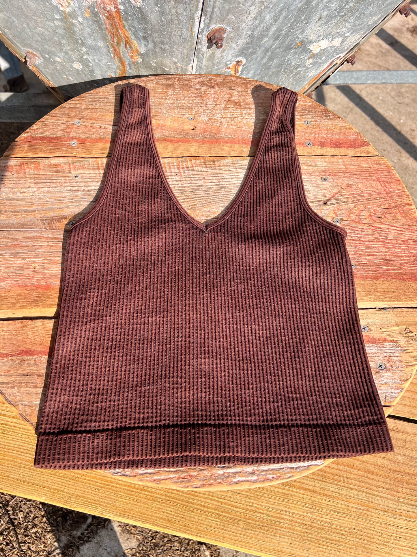 Vintage Reversible Scoop/V-Neck Crop Top