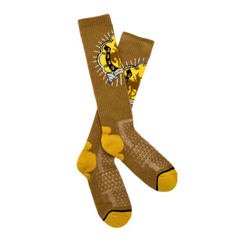 LUCKY BUCKING COWGIRL TAN PERFORMANCE SOCKS