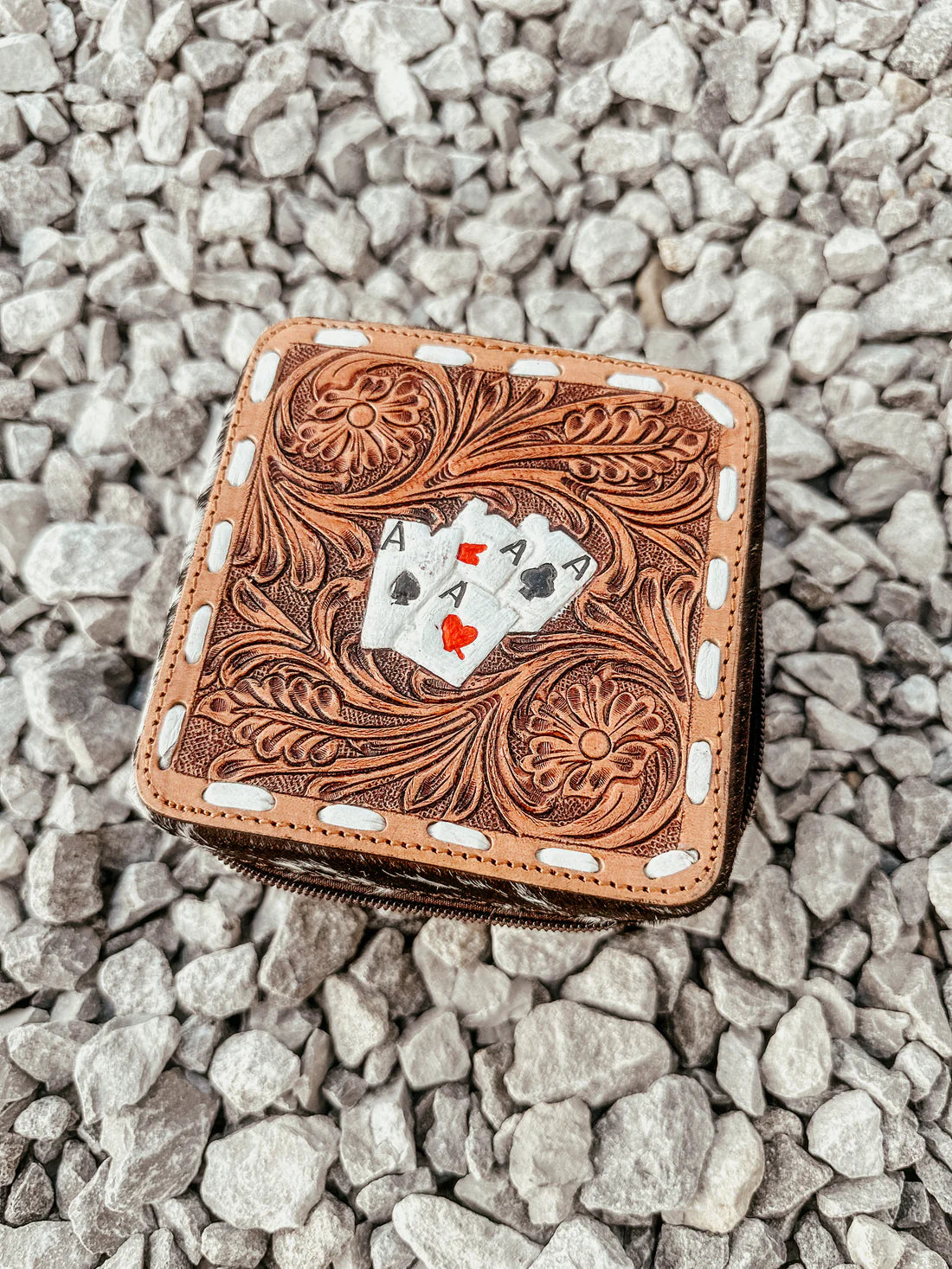 Ace Leather Cowhide Jewelry Case