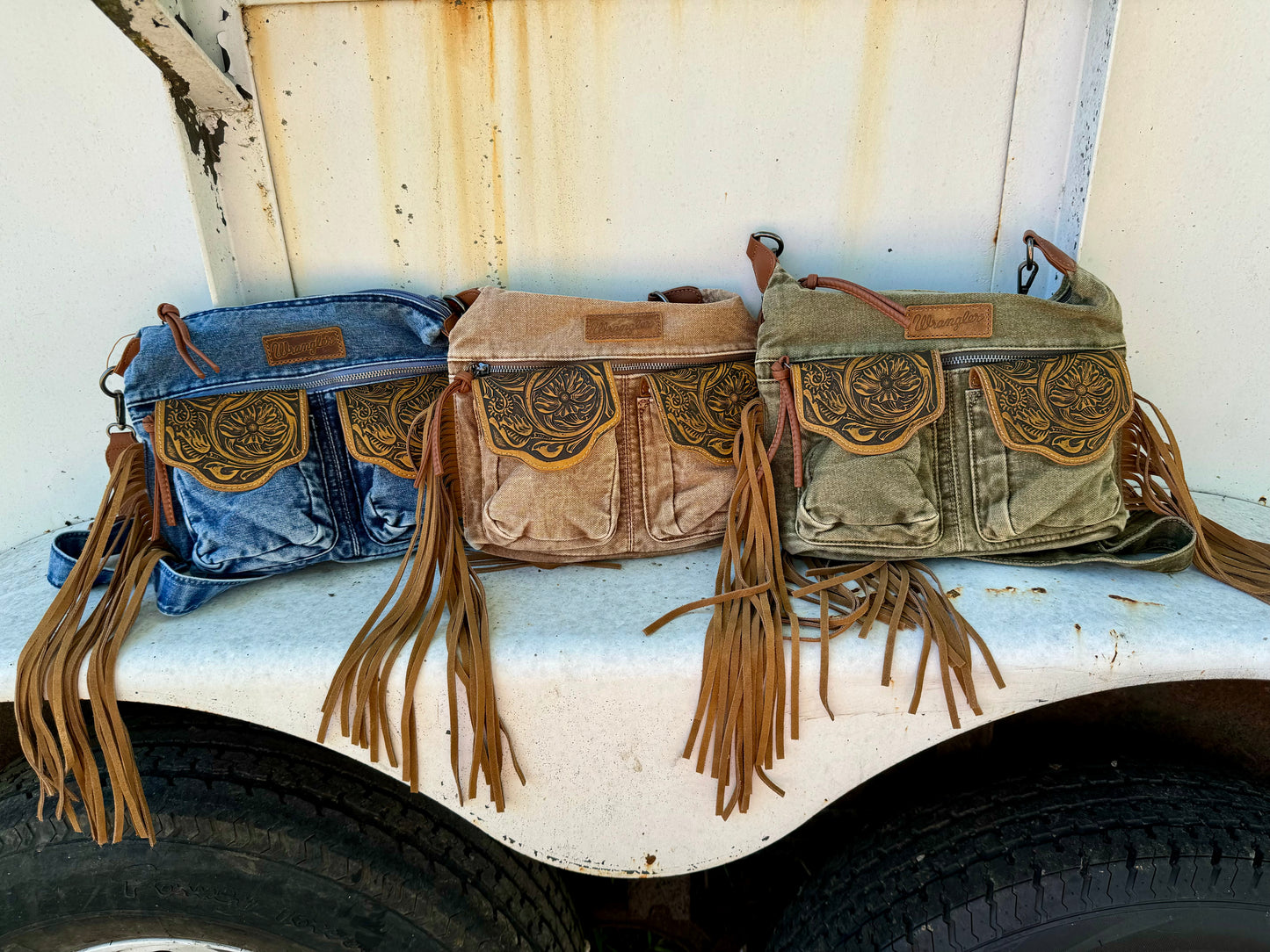 Wrangler Denim Fringe Purse