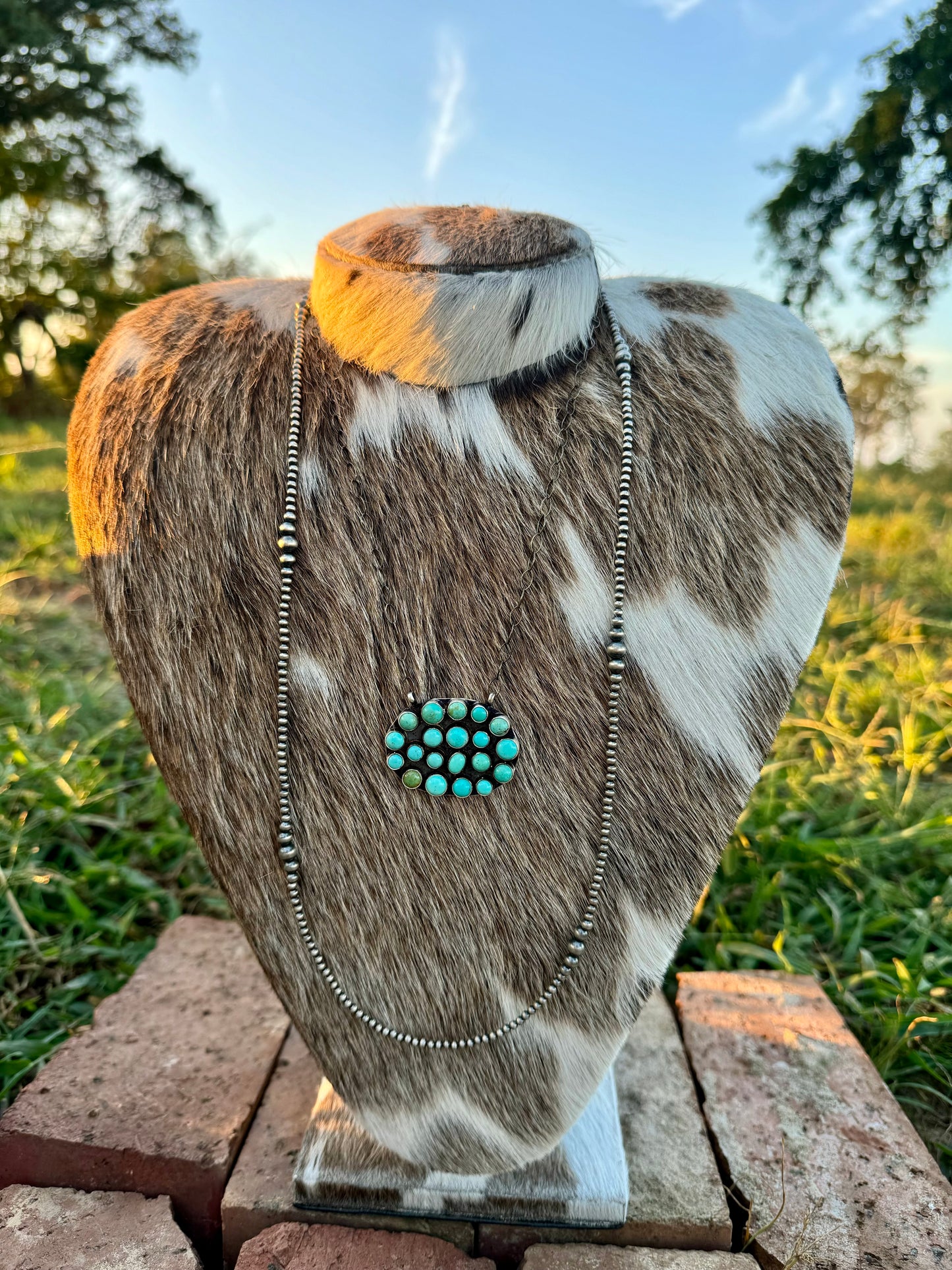 Sterling Silver Pearl Navajo Strung 30" Necklace