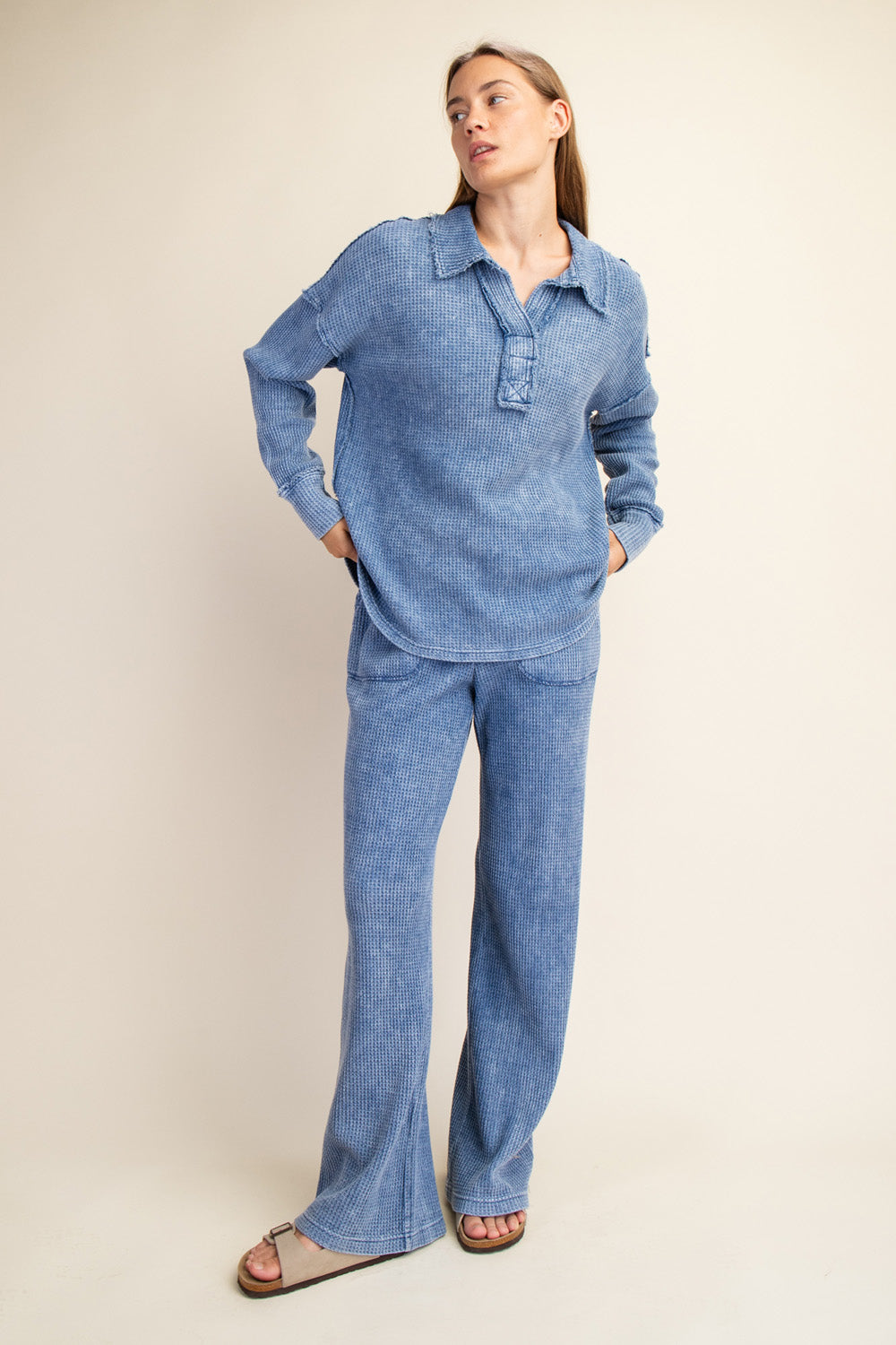Cobalt Waffle Lounge Set