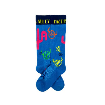 CACTUS ALLEY-MOO CACTUS BLUE PERFORMANCE SOCKS