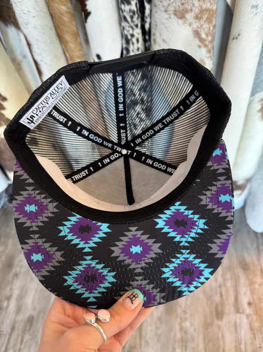 Neck Rope Cactus Alley Cap (Blue Aztec)