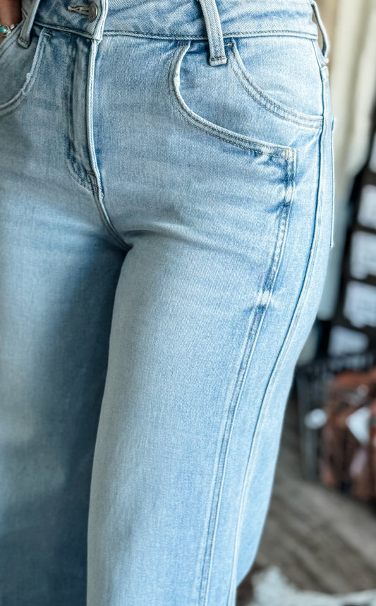 Wild Horses - Super High Rise Cuffed Wide Leg Jeans