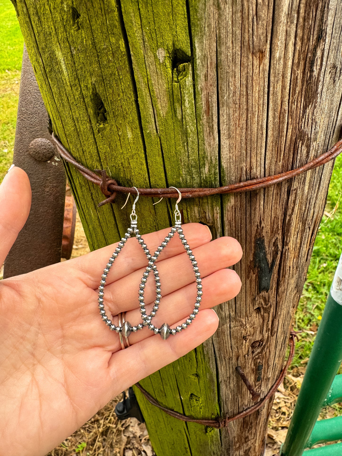 Navajo Pearl Teardrop Earrings