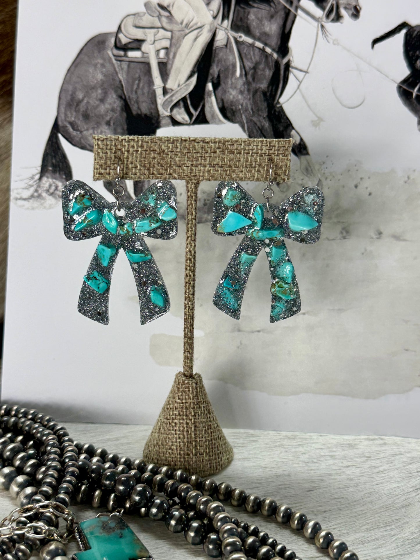 Bows and Turquoise Earrings