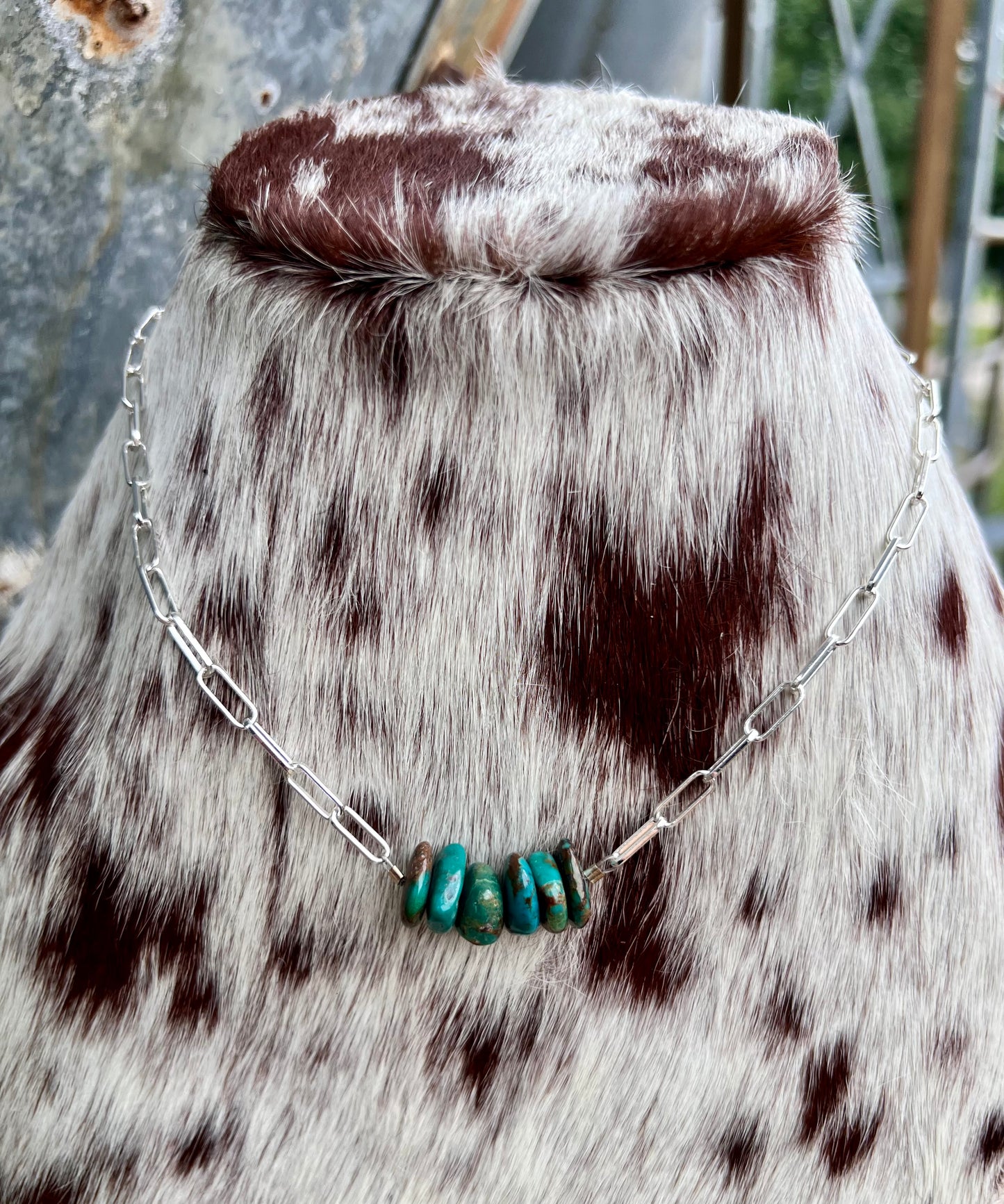 Z Bar Turquoise Stone Necklace