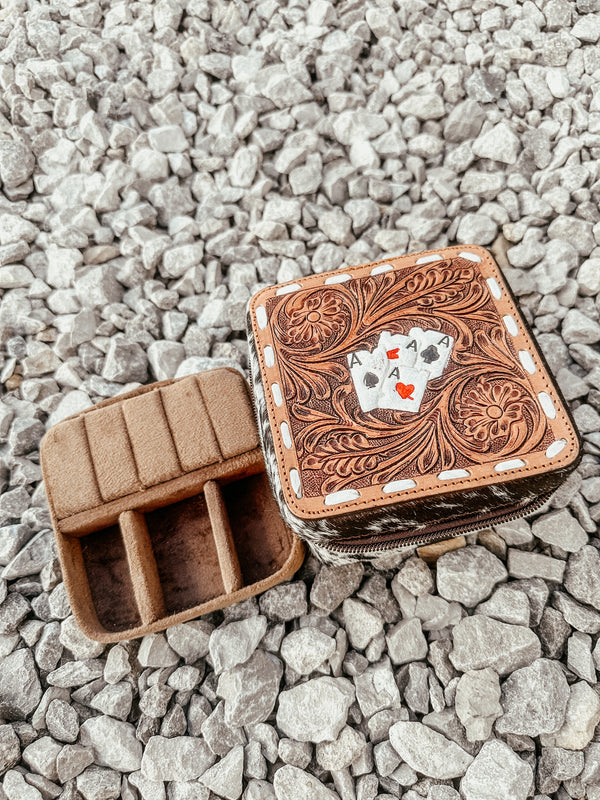 Ace Leather Cowhide Jewelry Case