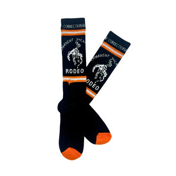 CACTUS ALLEY-CORRECTIONAL VACA BLK PERFORMANCE SOCKS