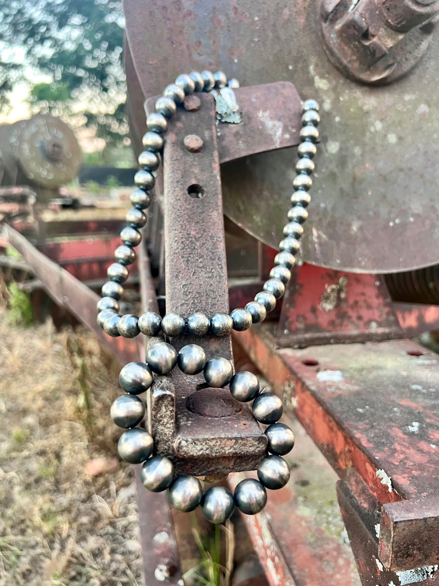 Navajo Strung Sterling Silver Pearl Bracelet