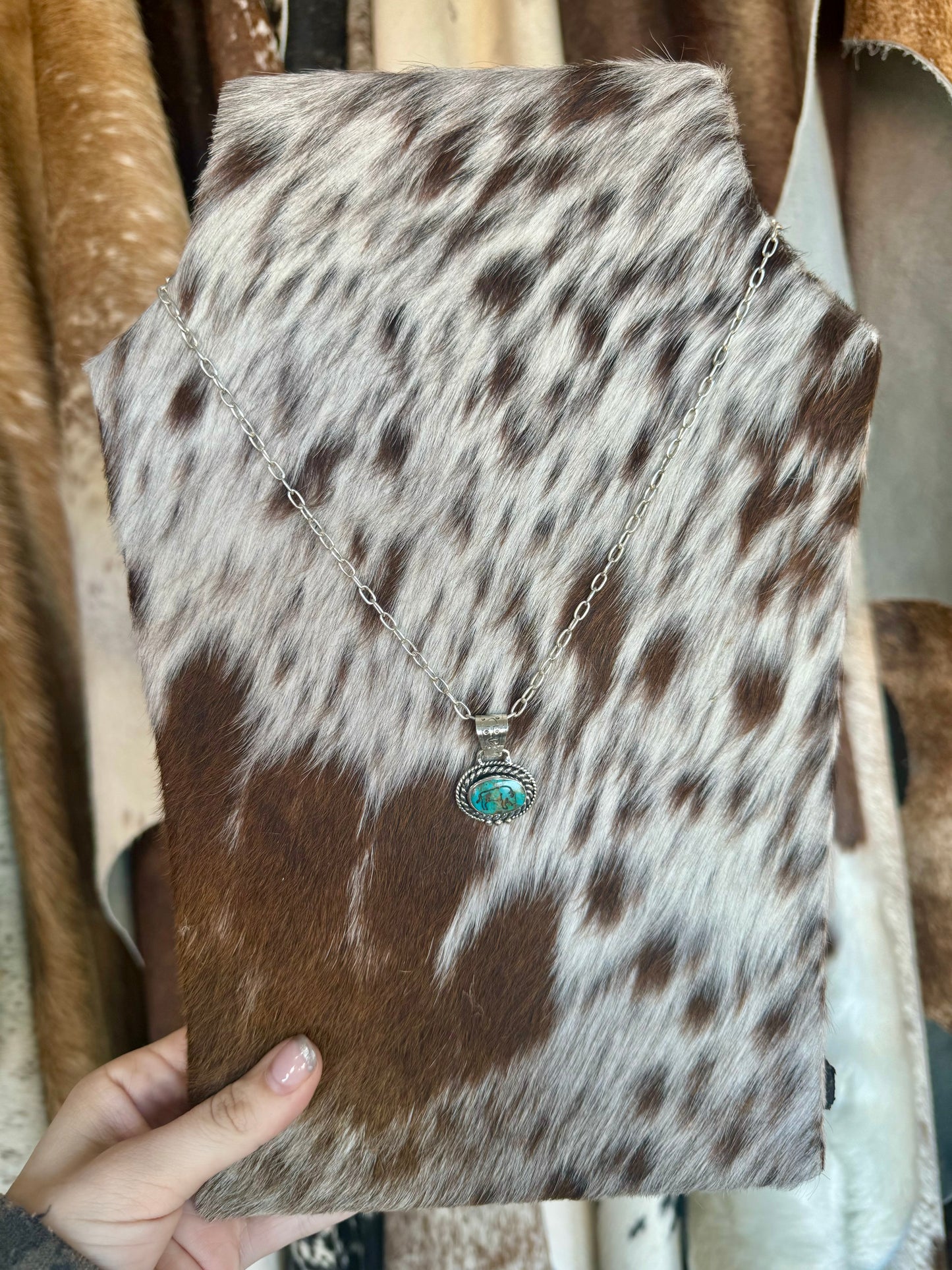 Buffalo Etched Necklace
