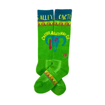 CACTUS ALLEY - SOUTHWEST GREEN PERFORMANCE SOCKS