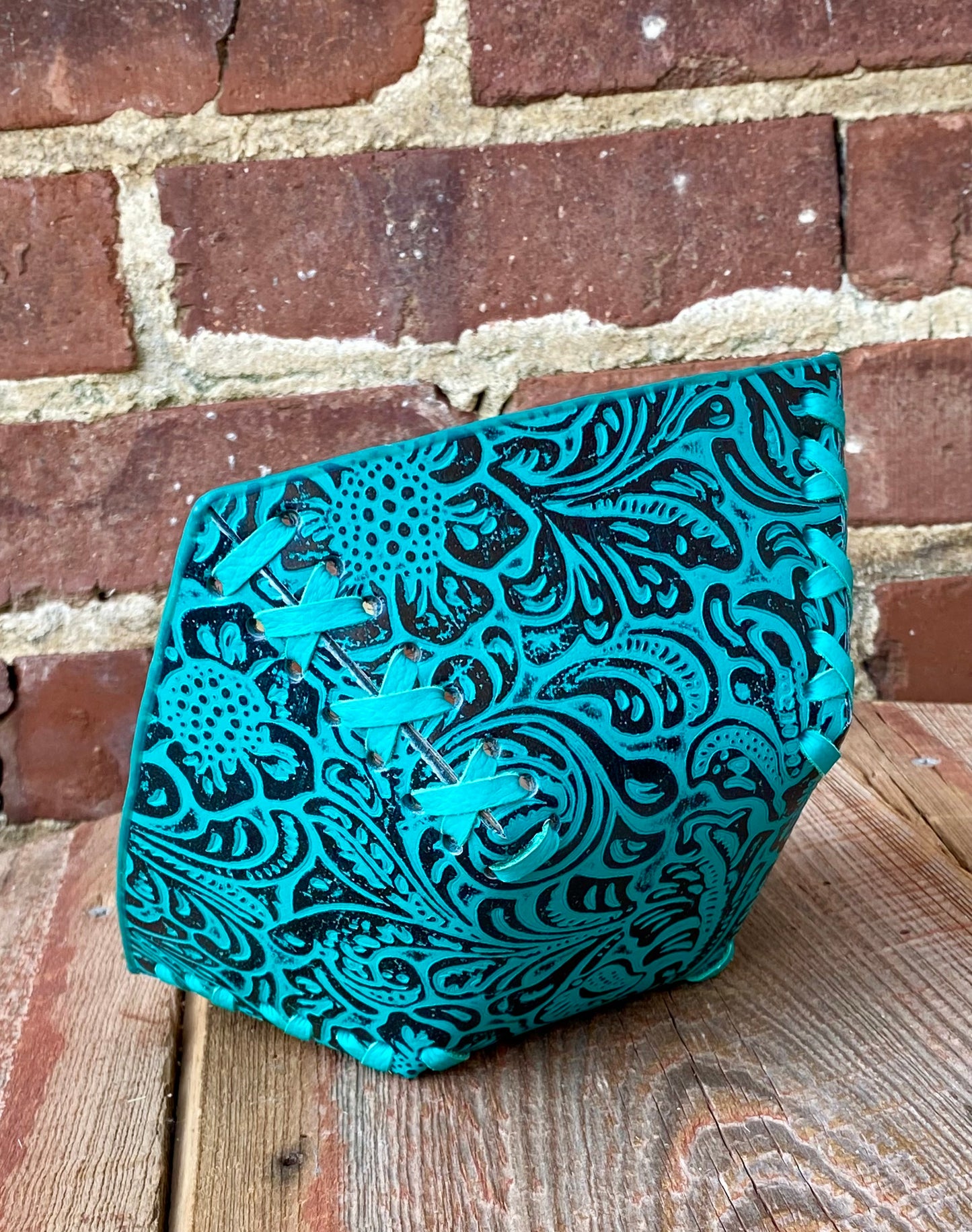 Mini Tooled Leather Basket