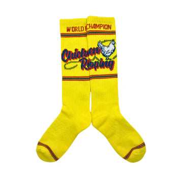 CACTUS ALLEY-CHICKEN ROPING YELLOW PERFORMANCE SOCKS