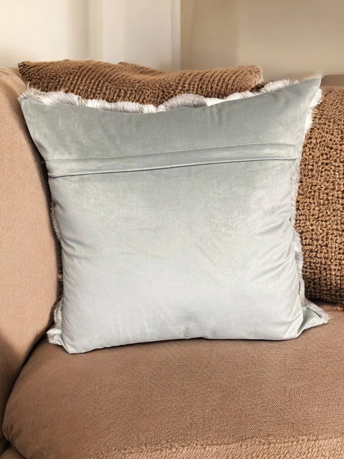 18” Tan & Grey Pillow