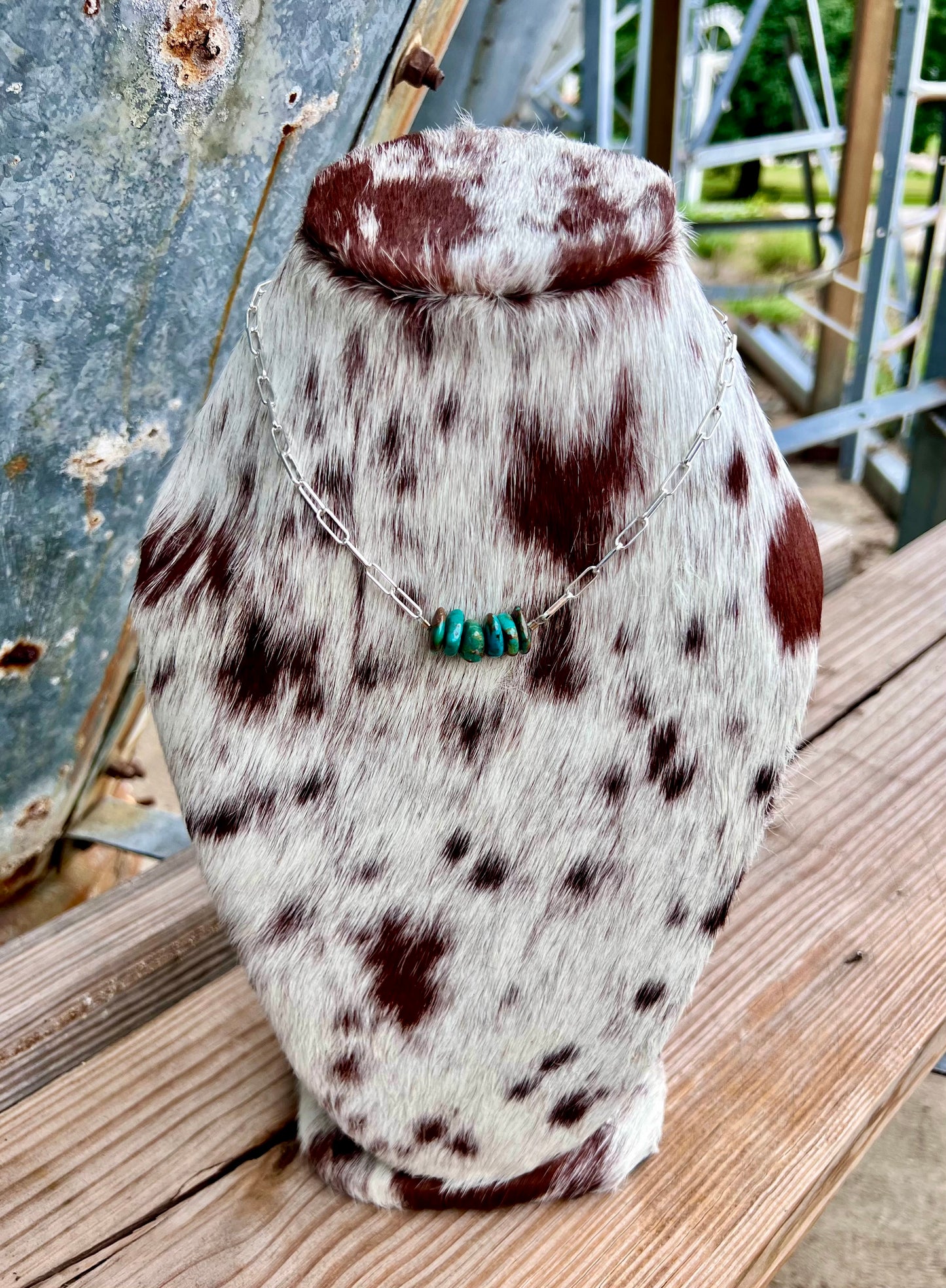 Z Bar Turquoise Stone Necklace