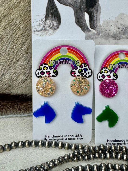 Mini Horse Stud Earrings