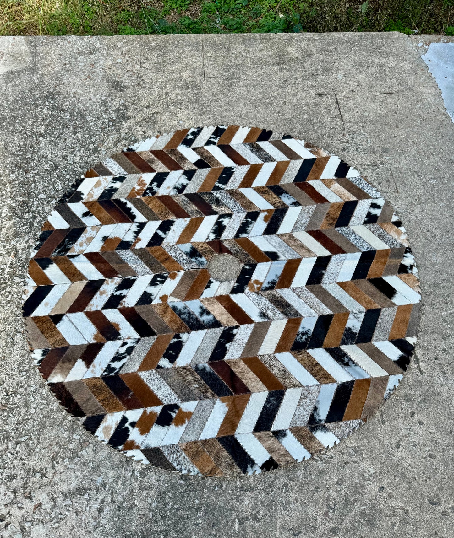5 Foot Quilted Cowhide Christmas Tree Skirt