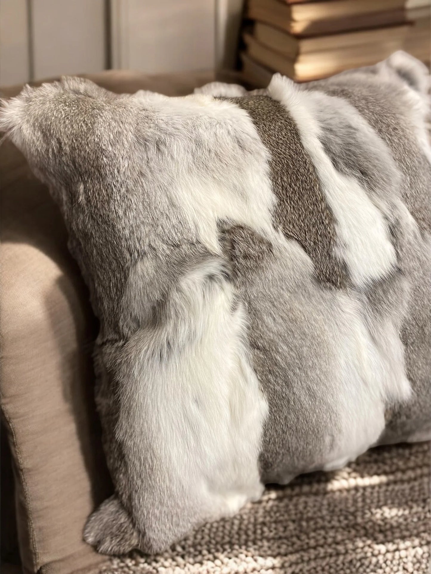 18” Tan & Grey Pillow