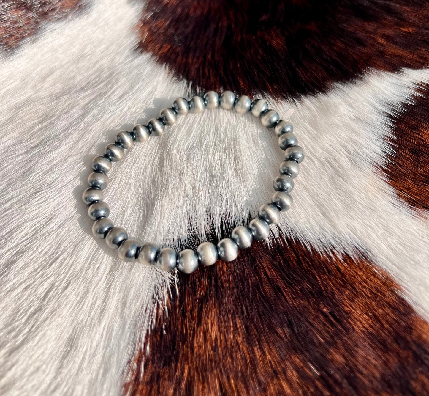 Navajo Strung Sterling Silver Pearl Bracelet