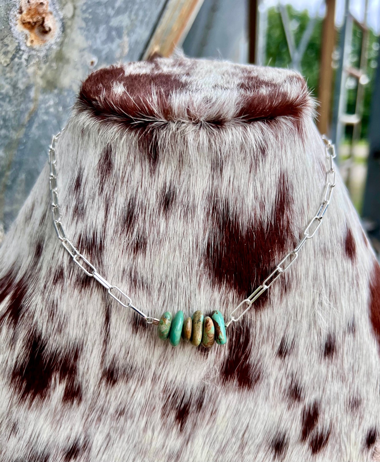 Z Bar Turquoise Stone Necklace
