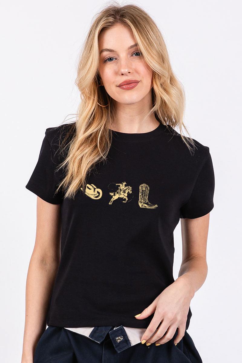The Retro Western Trio Cropped Tee