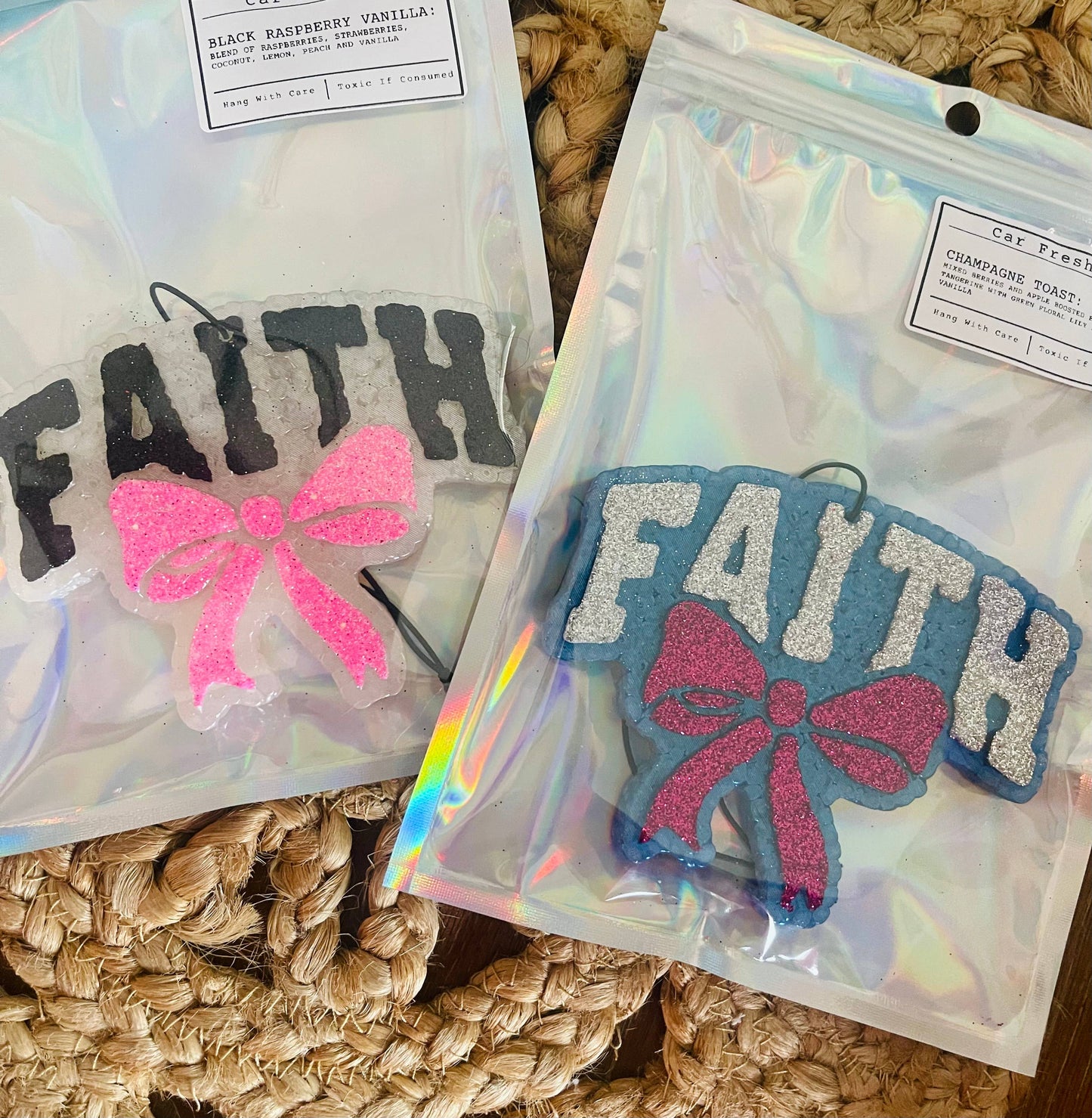 Faith with Bow Car Freshie