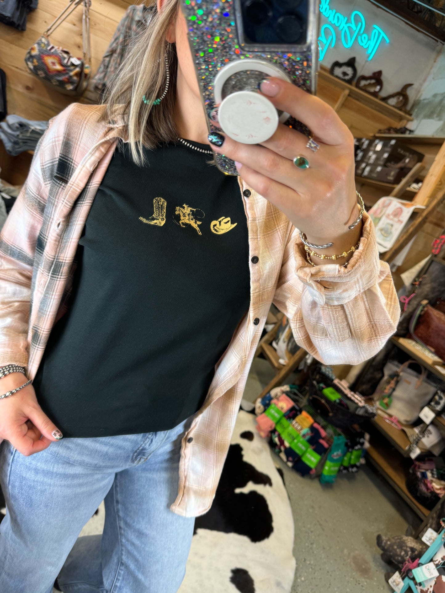 The Retro Western Trio Cropped Tee